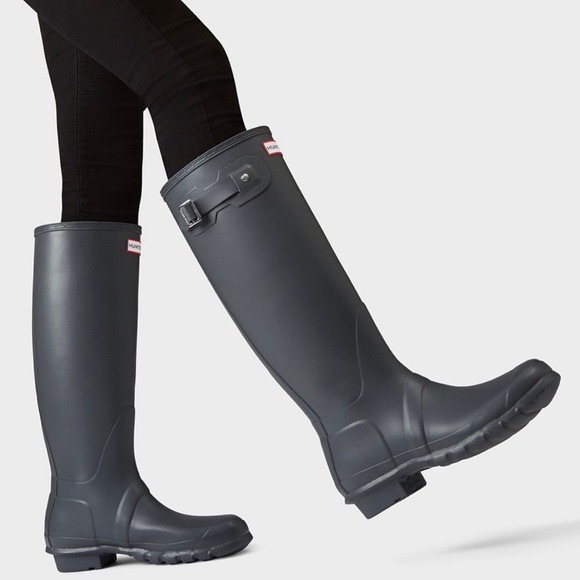 Hunter Shoes - Hunter Original Tall Ladies Dark Slate Grey Rain Boots 9